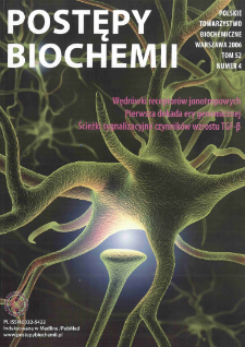 Postępy biochemii, Tom 52, Nr 4