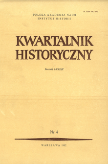 Kwartalnik Historyczny R. 89 nr 4 (1982), Strony tytułowe, spis treści