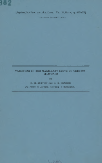 Variation in the maxillary nerve of certain mammals