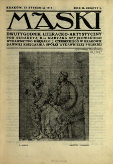 Maski : literatura, sztuka i satyra 1919 N.1-18