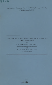 Diet, longevity and dental disease in the Sierra Leone chimpanzee