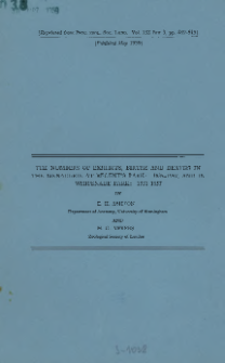 The numbers of exhibits, births and deaths in the menagerie at Regent's Park: 1835-1957, and in Whipsnade Park: 1931-1957