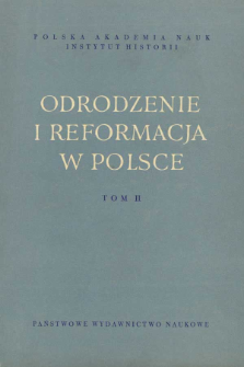 Odrodzenie i Reformacja w Polsce T. 2 (1957), Title pages, Contents