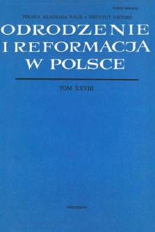 Odrodzenie i Reformacja w Polsce T. 28 (1983), Title pages, Contents
