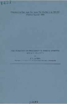 The duration of pregnancy in rhesus monkeys Macaca mulatta