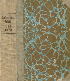 Archeologia Polski. Vol. 15 (1970) No 1, Spis treści