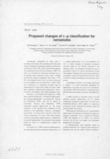 Proposed changes of c-p classification for nematodes