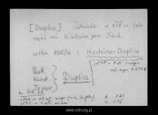 Duplice, now part of Niździn. Files of Wyszogrod district in the Middle Ages. Files of Historico-Geographical Dictionary of Masovia in the Middle Ages