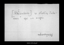 Milonkowo. Files of Wyszogrod district in the Middle Ages. Files of Historico-Geographical Dictionary of Masovia in the Middle Ages