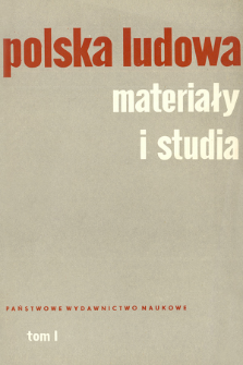 Polska Ludowa : materiały i studia. T. 1 (1962), Strona tytułowa, Spis treści