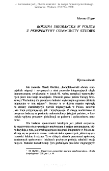 Rodzina imigrancka w Polsce z perspektywy community studies