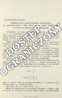 Porównanie efektywności losowania ze zwracaniem i bez zwracania przy nieznanej wariancji populacji generalnej