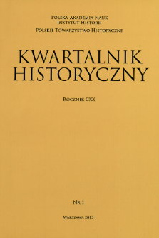 Kwartalnik Historyczny R. 120 nr 1 (2013), Strony tytułowe, spis treści