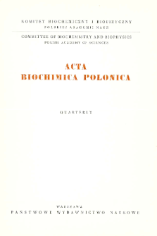 Acta biochimica Polonica, Vol. 9, No. 4, 1962
