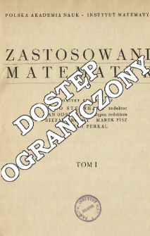 Zastosowania Matematyki, Spis treści i dodatki. T.1 (1954)