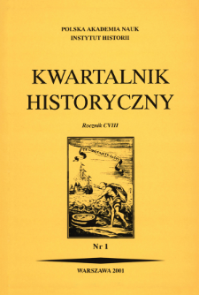 Kwartalnik Historyczny. R. 108 nr 1 (2001), Title pages, Contents