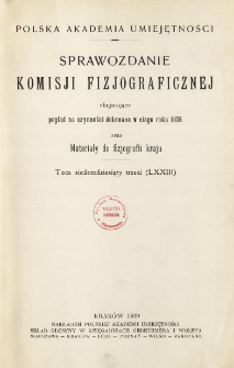 Sprawozdanie Komisji Fizjograficznej T. 73 (1939)
