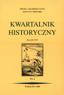 Kwartalnik Historyczny. R. 107 nr 2 (2000), Strony tytułowe, Spis treści