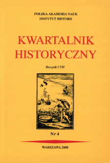 Kwartalnik Historyczny. R. 107 nr 4 (2000), Title pages, Contents