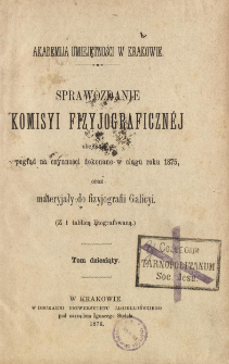 Sprawozdanie Komisji Fizjograficznej T. 10 (1875)