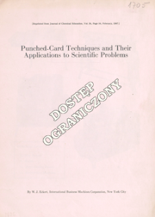 Punched-card techniques and their applications to scientific problems