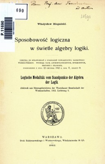 Sposobność logiczna w świetle algebry logiki