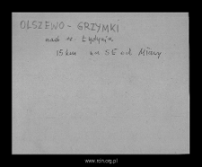 Olschewo Grymky. Files of Mlawa district in the Middle Ages. Files of Historico-Geographical Dictionary of Masovia in the Middle Ages