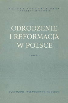 Indeks do pięciu tomów "Odrodzenia i Reformacji" : indeks osób, indeks miejscowości