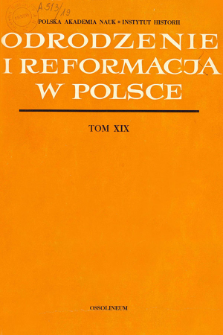 Odrodzenie i Reformacja w Polsce T. 19 (1974), Reviews
