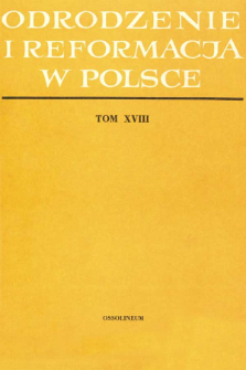 Odrodzenie i Reformacja w Polsce T. 18 (1973), Strony tytułowe, Spis treści