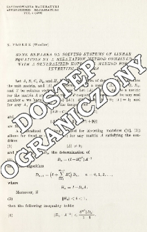 Some remarks on solving systems of linear equations by a relaxation method combined with a generalized Hotelling method for invenring matrices