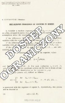 Breakdown processes of systems in series