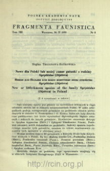 Nowe dla Polski lub mniej znane gatunki z rodziny Syrphidae (Diptera) = Novye dlâ Pol'ši ili menee izvestnye vidy semejstva Syrphidae (Diptera)