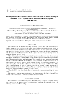 Heleomyzid flies of the Ojców National Park, with notes on Suillia lineitergum (Pandellé, 1901) - a species new to the fauna of Poland (Diptera: Heleomyzidae)