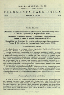 Materiały do znajomości mrówek (Formicidae, Hymenoptera) Polski. Materialy k poznaniû murav'ev (Formicidae, Hymenoptera) Pol'ši. 1, Gatunki z podrodzaju Coptoformica Müll