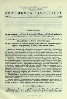 O występowaniu w Polsce i wschodniej Europie niektórych gatunków z podrodziny Paederinae (Coleoptera, Staphylinidae) = O rasprostranenii nekotoryh vidov podsemejstva Paederinae (Coleoptera, Staphylinidae) v Pol'še i vostočnoj Evrope