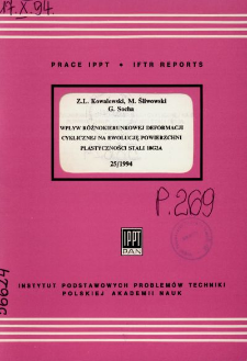 Wpływ różnokierunkowej deformacji cyklicznej na ewolucję powierzchni plastyczności stali 18G2A