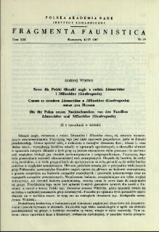 Nowe dla Polski ślimaki nagie z rodzin Limacidae i Milacidae (Gastropoda) = Slizni iz semejstv Limacidae i Milacidae (Gastropoda) novye dlâ Pol'ši