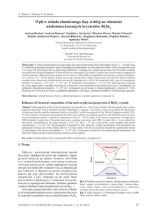 Wpływ składu chemicznego fazy ciekłej na własności niedomieszkowanych kryształów Bi2Se3 = Influence of chemical composition of the melt on physical properties of Bi2Se3 crystals