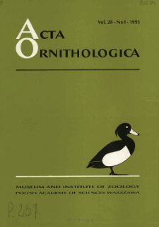 Acta Ornithologica ; vol. 29, no. 1 - Spis treści