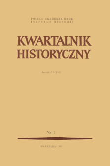Kwartalnik Historyczny. R. 87 nr 1 (1980), Title pages, Contents