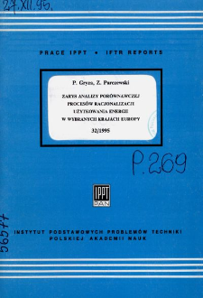 Zarys analizy porównawczej procesów racjonalizacji użytkowania energii w wybranych krajach Europy