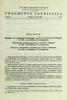 Ergebnisse der zoologischen Forschungen von Dr. Z. Kaszab in der Mongolei. Wyniki badań zoologicznych Dra Z. Kaszaba w Mongolii. Nr. 170 Nr 170. Coccinellidae 4 (Coleoptera) = Coccinellidae 4 (Coleoptera)