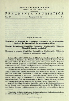 Materialien zur Kenntnis der Syrphidae, Conopidae und Stratiomyidae (Diptera) der Mongolei und der angrenzenden Gebiete = Materiały do znajomości Syrphidae, Conopidae i Stratiomyidae (Diptera) Mongolii i obszarów przyległych