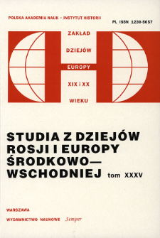 Studia z Dziejów Rosji i Europy Środkowo-Wschodniej. T. 35 (2000), Strony tytułowe, spis treści