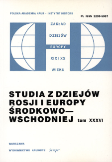 Studia z Dziejów Rosji i Europy Środkowo-Wschodniej. T. 36 (2001), Strony tytułowe, spis treści