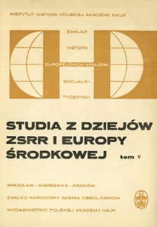 Studia z Dziejów ZSRR i Europy Środkowej. T. 5 (1969), Życie naukowe