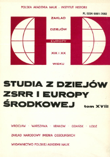 Studia z Dziejów ZSRR i Europy Środkowej. T. 18 (1983), Title pages, Contents