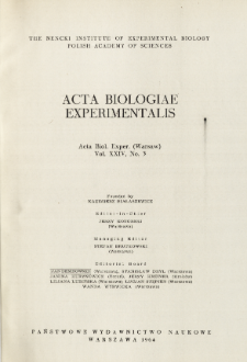 Acta Biologiae Experimentalis. Vol. 24, No 3