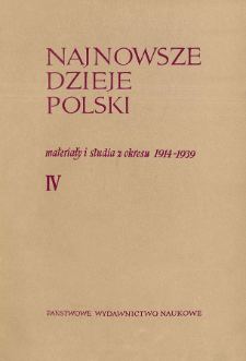 Najnowsze Dzieje Polski : materiały i studia z okresu 1914-1939 T. 4 (1961), Title pages, Contents